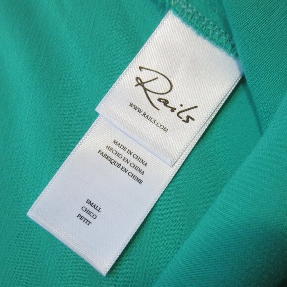 NWT Rails Maya in Jade Green Bias Cut Side Slit Satin A-line Slip Skirt S - Picture 5 of 6